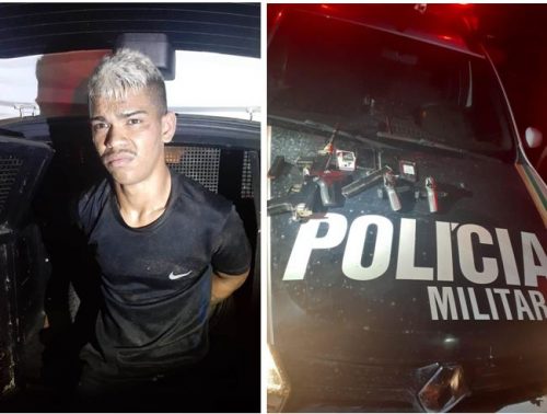 Lucas, um dos suspeitos do crime, acabou preso com as armas da quadrilha