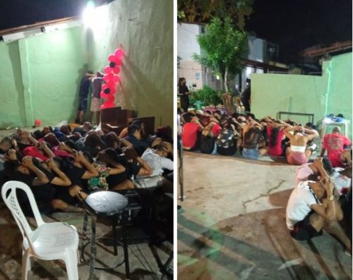 De acordo com a Polícia, havia no local cerca de 70 pessoas participando da festa clandestina