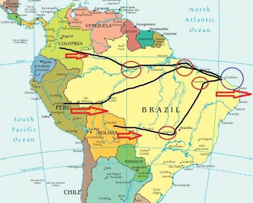 As rotas do narcotráfico têm como destino o Ceará, de onde os carregamentos seguem para a Europa e África