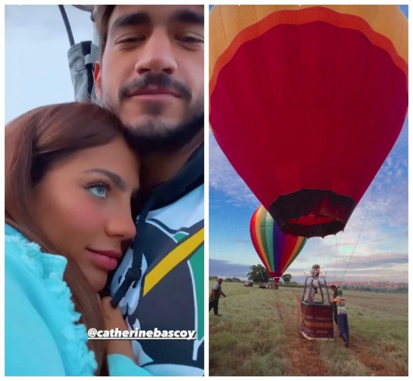 Ex-BBB faz passeio romântico de balão com a namorada influencer