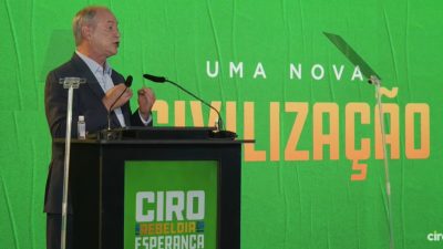 Ciro Gomes durante lançamento da pré-candidatura ao Planalto. (Foto: reprodução/YouTube)