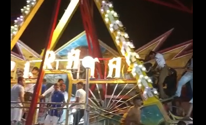 Falha em brinquedo de parque de diversões deixa  feridos em Canindé