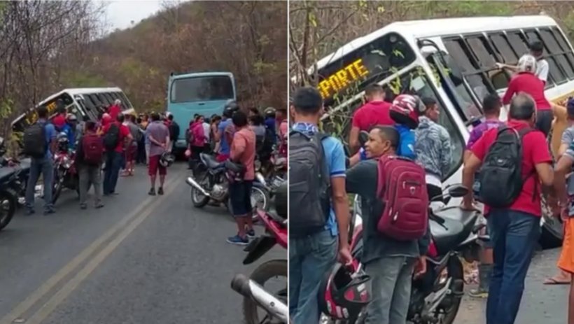 Ônibus com estudantes tomba após falha nos freios na Serra do Jordão