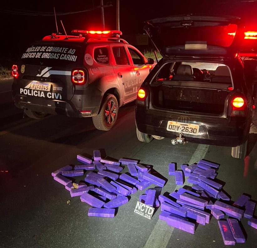 Piauienses são presos no Crato sob posse de 45 kg de drogas