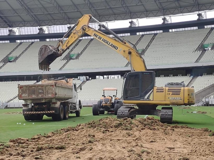 Após término do Brasileirão, começa obras para a troca do gramado da Arena Castelão