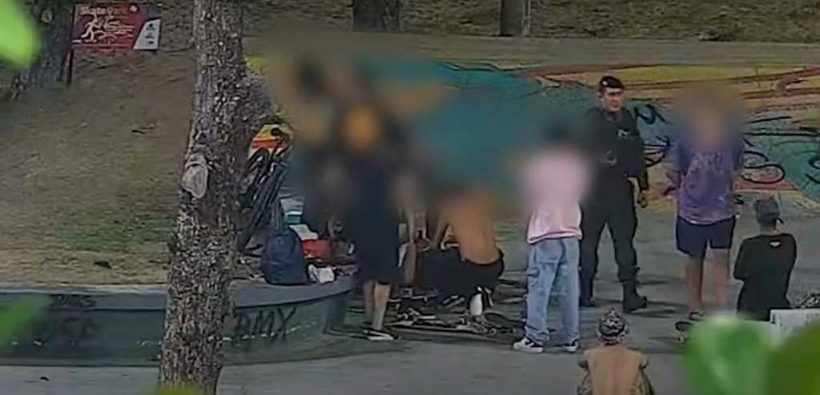Adolescente é flagrado pichando pista de skate em área nobre da capital