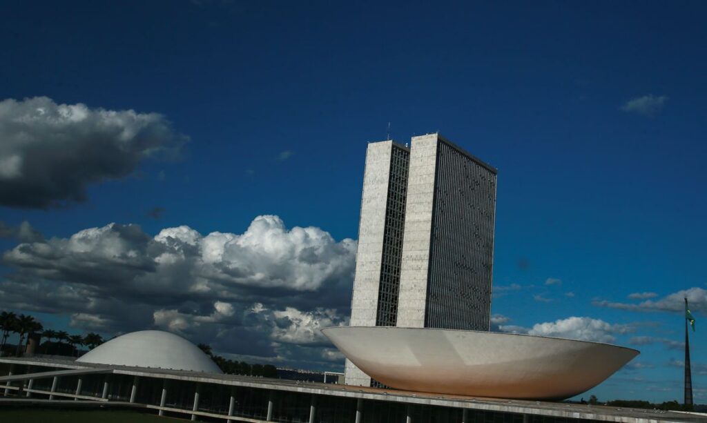 A cúpula menor, voltada para baixo, abriga o Plenário do Senado Federal. A cúpula maior, voltada para cima, abriga o Plenário da Câmara dos Deputados. (Foto: Marcello Casal Jr/Agência Brasil)