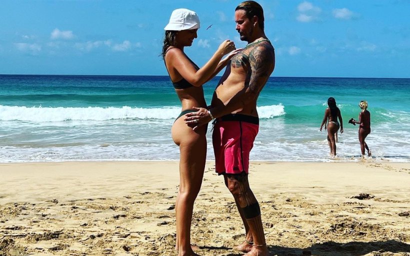 Paulo Vilhena compara barriga com a da noiva grávida: “Adivinhem os meses”