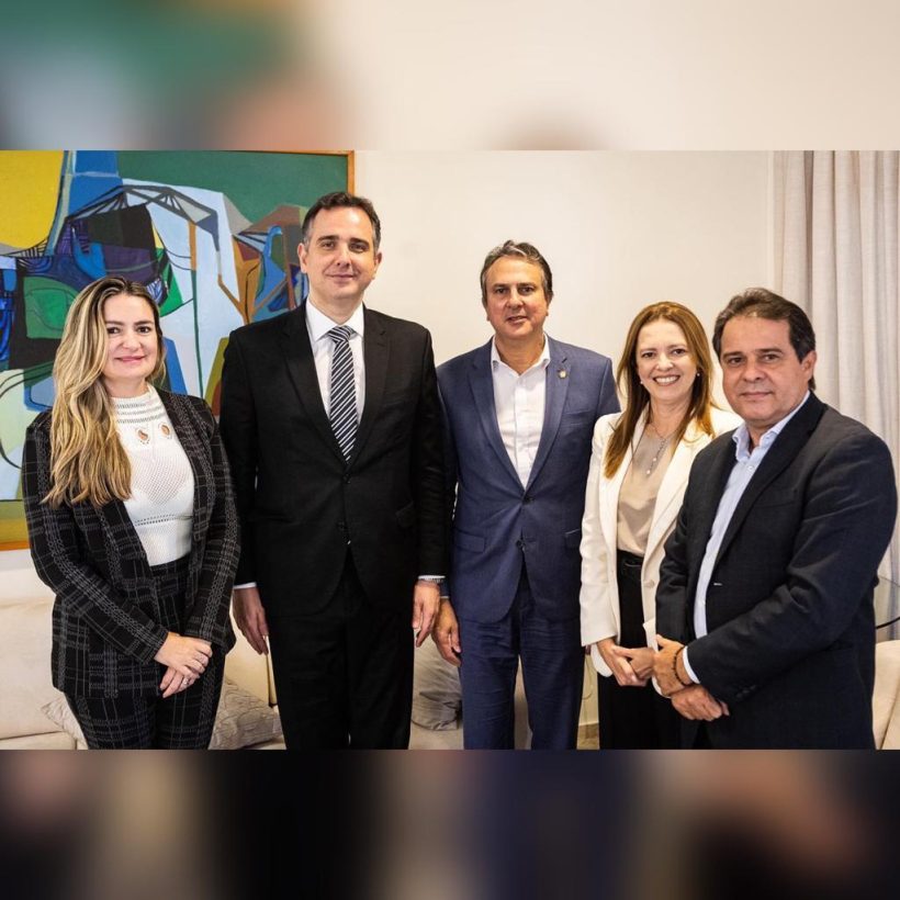 Presidente do Senado recebe Augusta Brito, Camilo, Evandro Leitão e Janaína Farias em audiência