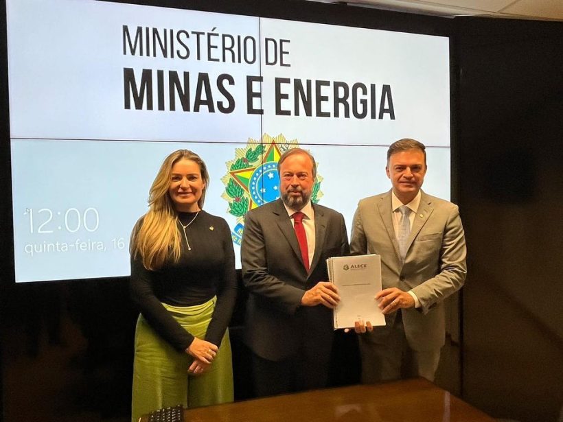 Fernando Santana e Augusta Brito entregam relatório sobre a Enel para ministro de Minas e Energia