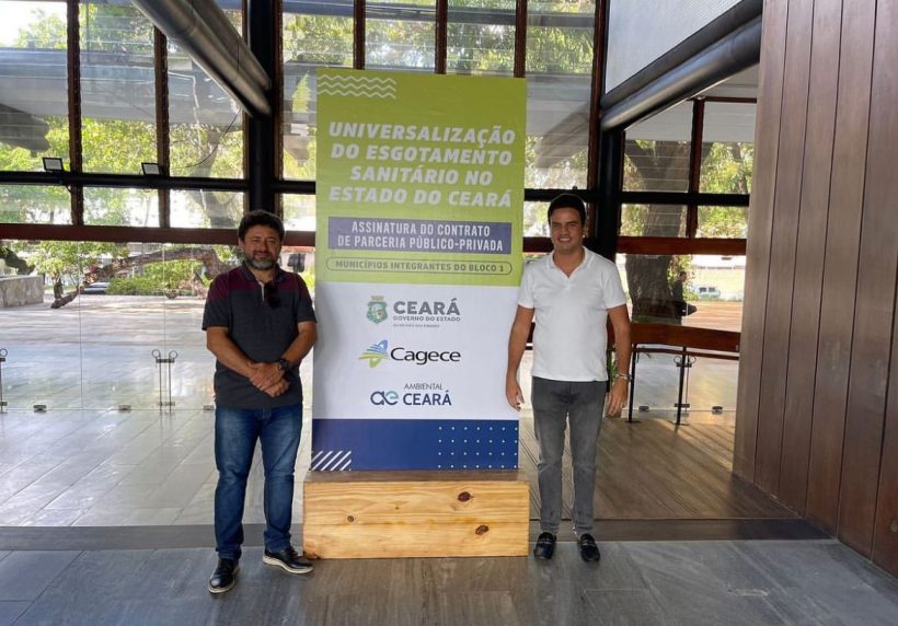 Vice-prefeito de Pacatuba participa de assinatura da universalização do saneamento