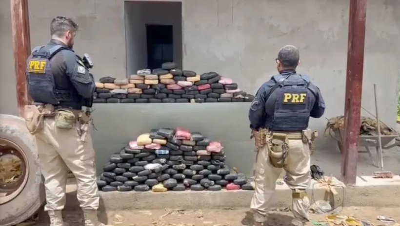 PRF apreende 167 kg de supermaconha em pneus de caminhões na cidade de Ipu