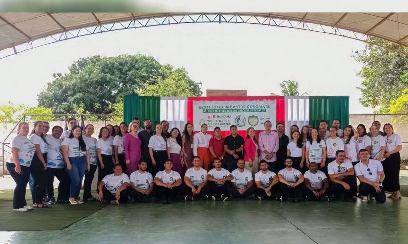 Prêmio Melhores Escolas do Mundo tem duas finalistas brasileiras. Escola de Ensino Médio em Tempo Integral Joaquim Bastos Gonçalves, de Carnaubal (CE), uma das finalistas. (Foto: Twitter/Governo do Ceará)