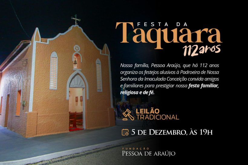 Leilão em prol da Paróquia Nossa Senhora da Imaculada Conceição ocorre nesta terça