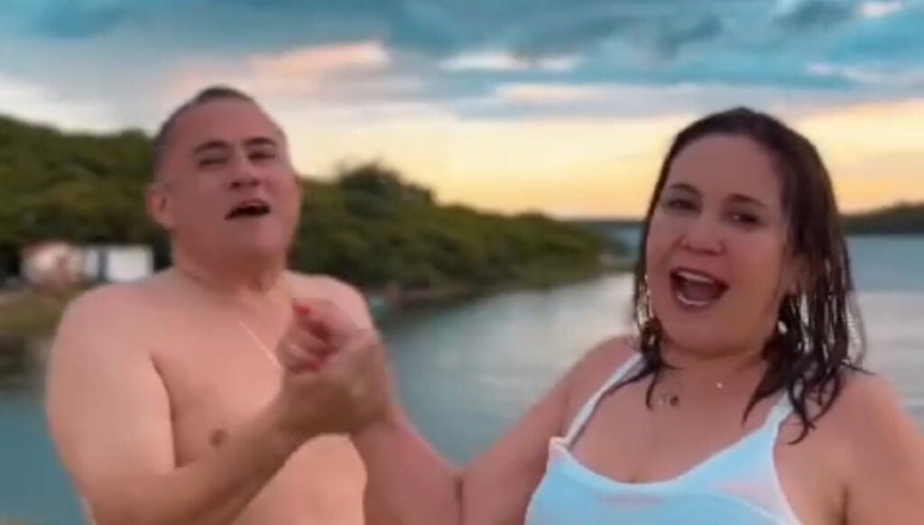 Prefeita de Solonópoles e pré-candidato a sucessão pulam em açude
