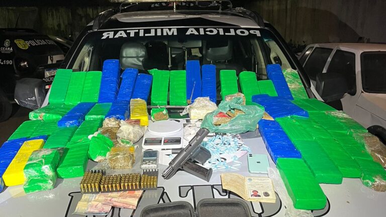 Polícia cumpre mandado de prisão e descobre quase 38 quilos de drogas em Fortaleza