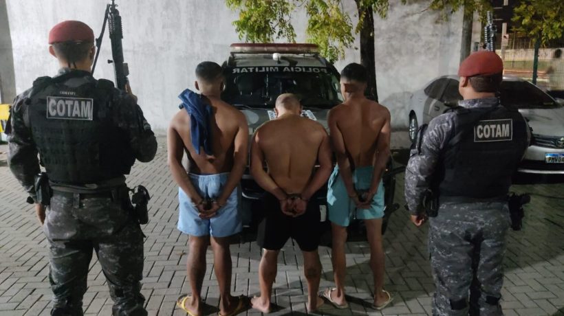 PM prende trio com arma e droga em área dominada pelo crime