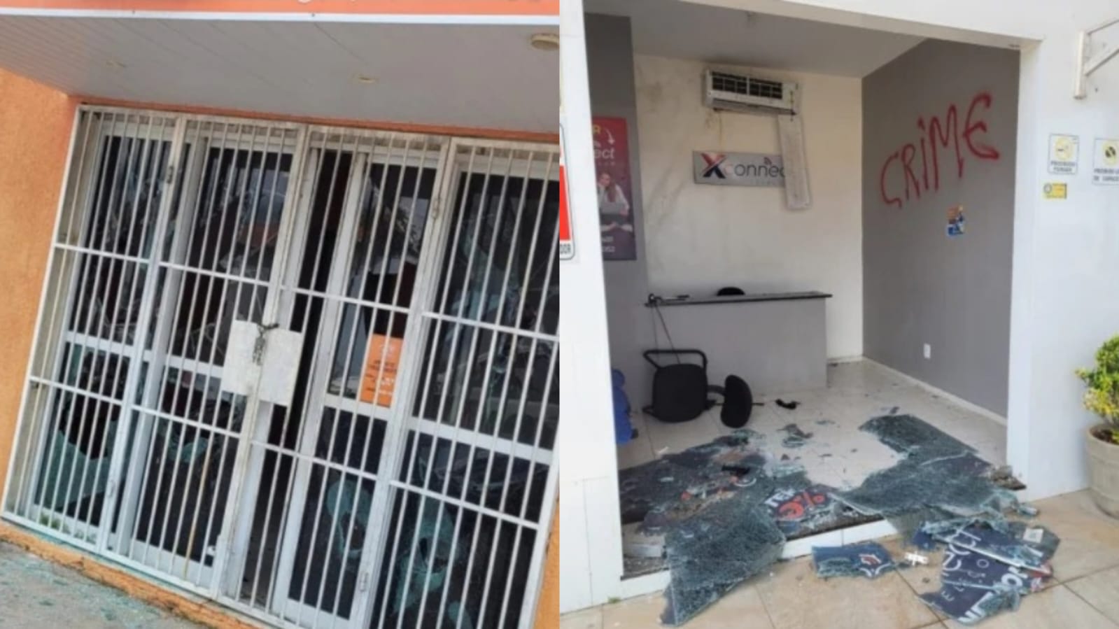 Criminosos destroem escritórios de empresas de internet em Caucaia