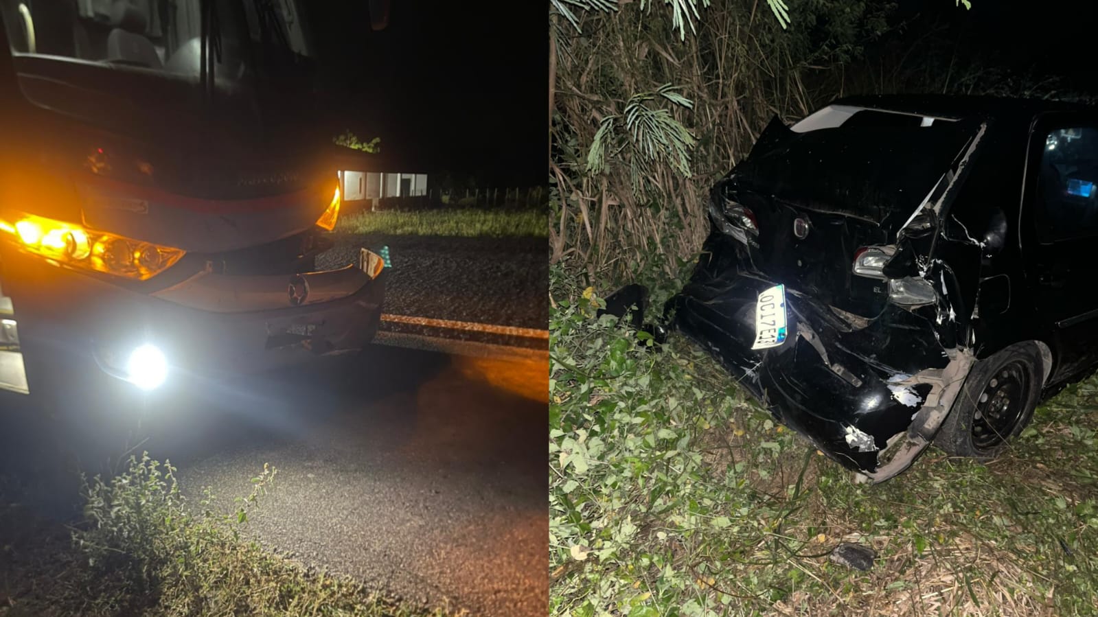 Colisão entre carro e ônibus deixa uma pessoa ferida em Irauçuba