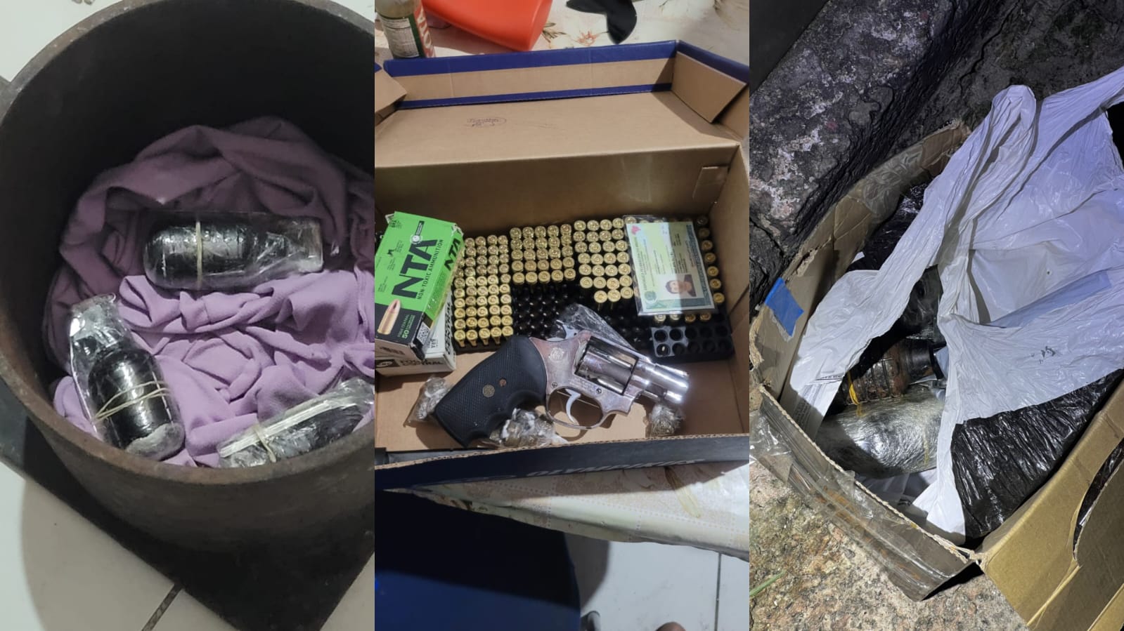 Operação da PM apreende arma, munições e granadas no Vicente Pinzòn.
