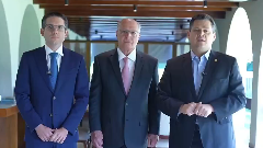 Alckmin, Alcolumbre e Hugo Motta pregam união para combater tarifaço de Trump