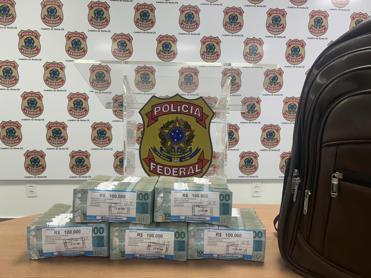PF apreende meio milhão de reais e prende homem durante abordagem em Juazeiro do Norte