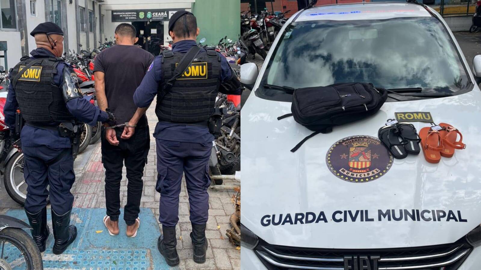 Homem com tornozeleira eletrônica é preso no Centro de Sobral suspeito de ameaça e furto