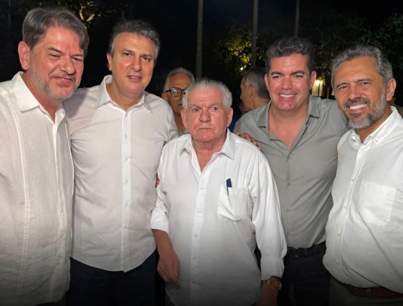 Cid, Camilo e Elmano no aniversário de Rogério Aguiar