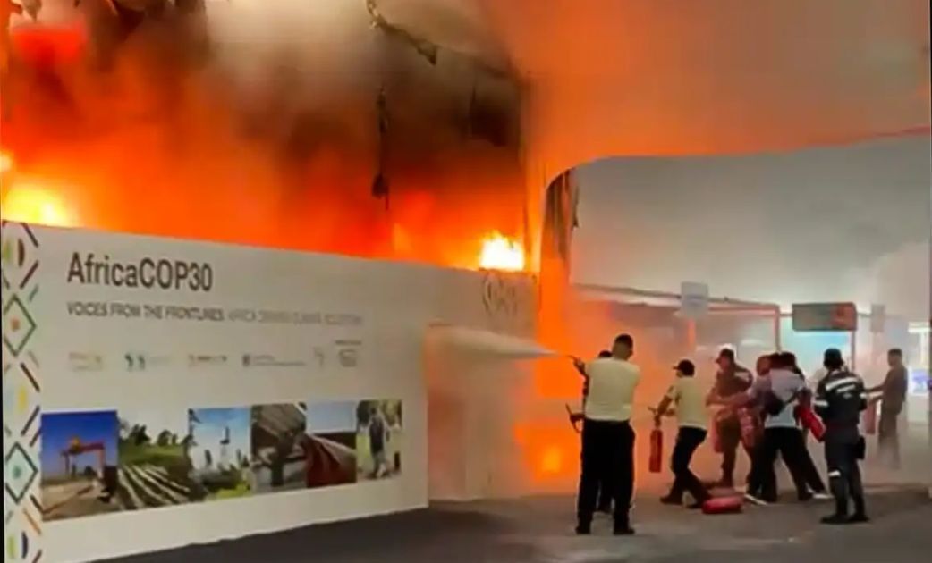 Incêndio atinge parte do pavilhão da COP30, em Belém