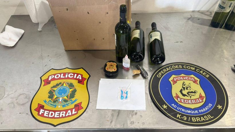PF apreende cocaína em carga de vinho no Aeroporto de Fortaleza