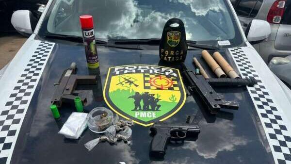 Trio é preso com drogas e armas em Maranguape