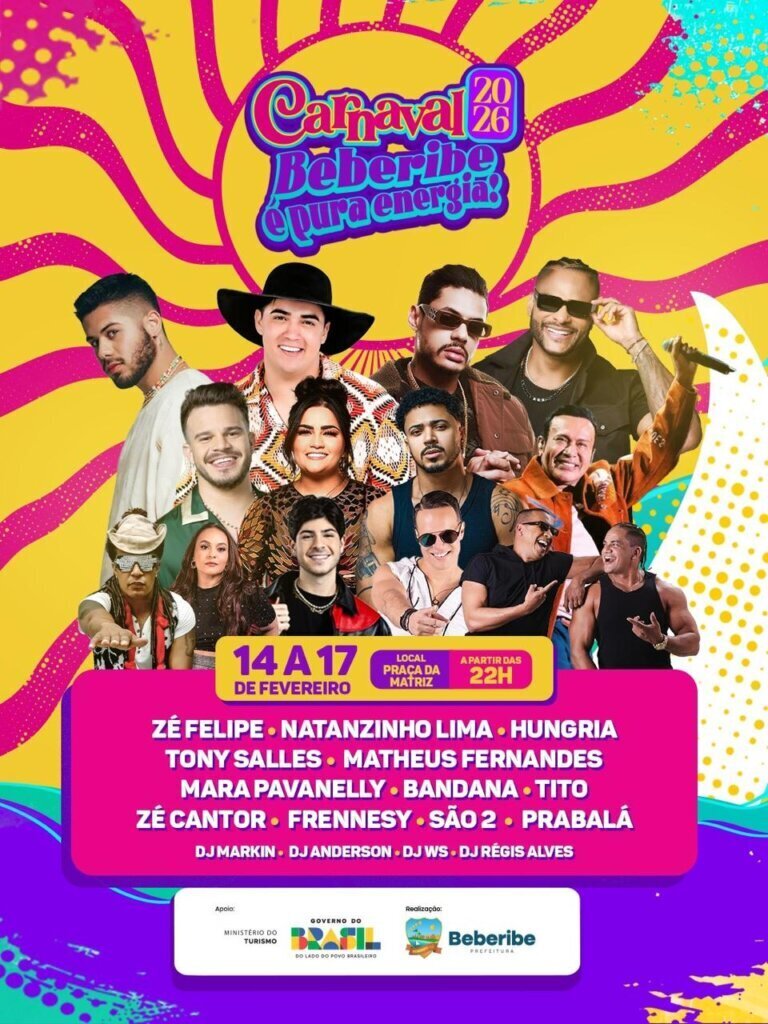Carnaval de Beberibe 2026 promete agitar o litoral com grandes atrações nacionais