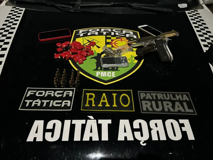 Confronto termina com suspeito morto e apreensão de armas e drogas