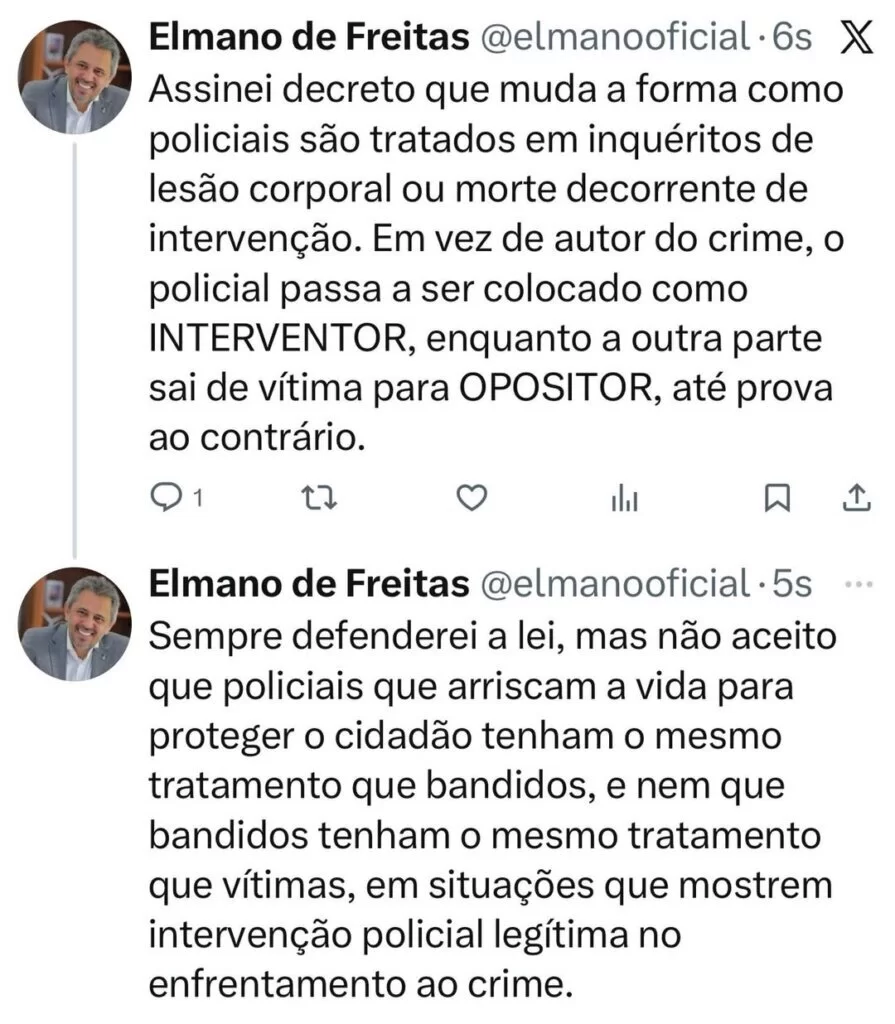 Elmano assina decreto que muda tratamento de policiais em inquéritos por mortes em intervenção