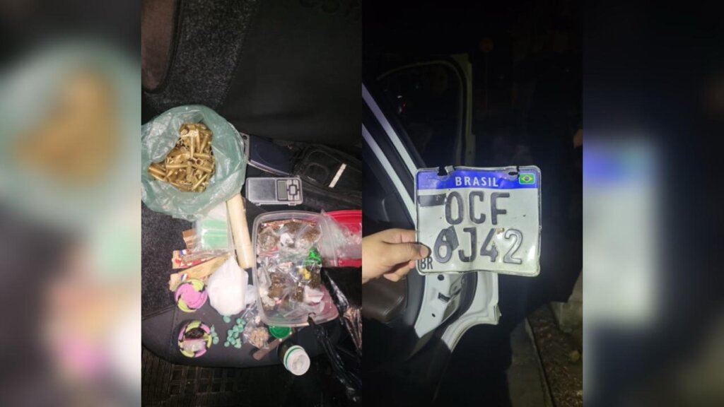 PM apreende drogas e recupera placa de veículo roubado no Bonsucesso, em Fortaleza