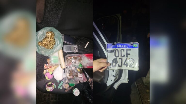 PM apreende drogas e recupera placa de veículo roubado no Bonsucesso, em Fortaleza