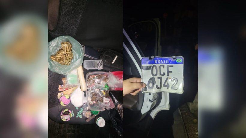 PM apreende drogas e recupera placa de veículo roubado no Bonsucesso, em Fortaleza
