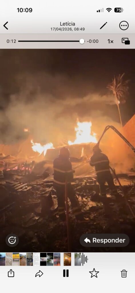 Incêndio de grandes proporções destrói empresa de paletes e assusta moradores