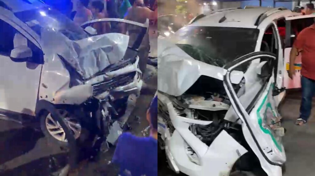 Tentativa de assalto termina com taxista ferido e carro destruído em Fortaleza