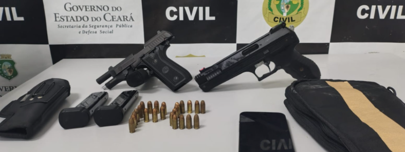 PCCE prende suspeito de extorsão e posse irregular de arma de fogo em Crateús