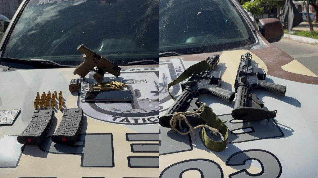 Operação policial apreende dois fuzis e uma pistola após confronto em Maranguape