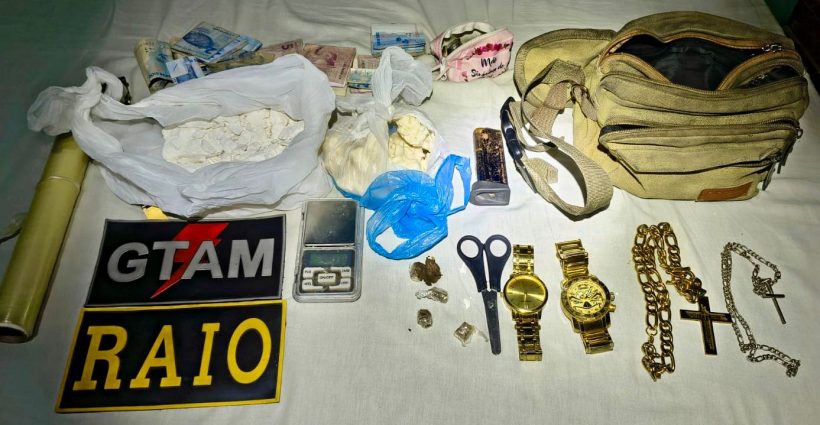 Guarda Municipal e PM apreendem cocaína, munições e prendem comerciante em Eusébio