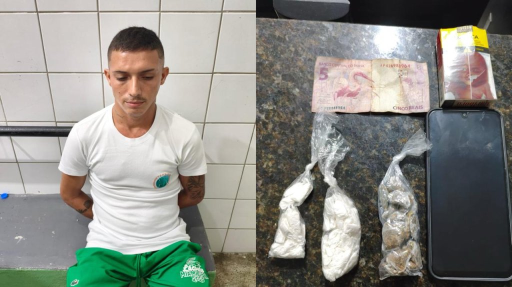 PM prende suspeito de tráfico de drogas no bairro Farias Brito