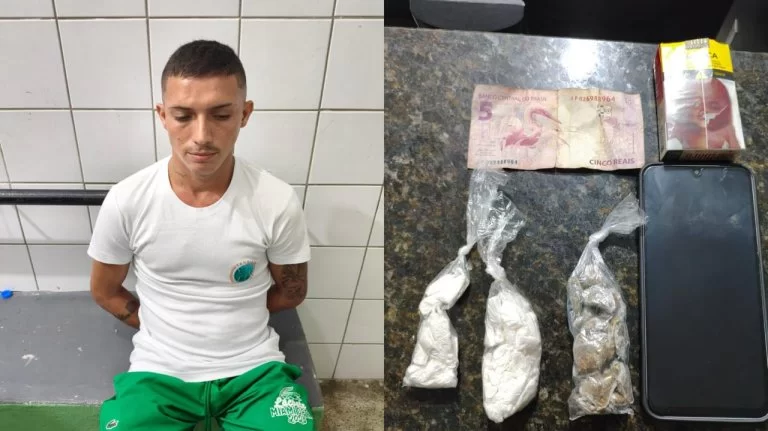 PM prende suspeito de tráfico de drogas no bairro Farias Brito