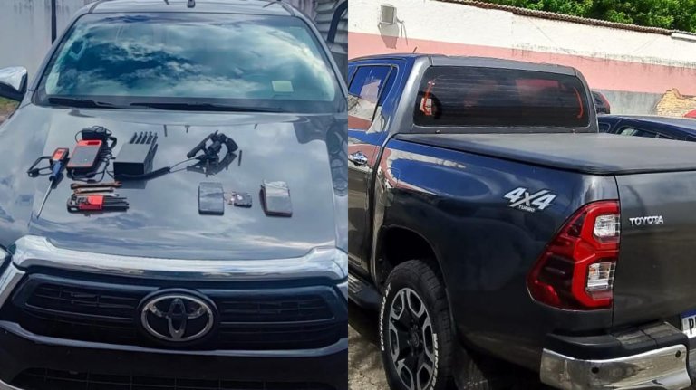 Raio recupera caminhonete furtada e prende homem com arma de fogo em Caucaia