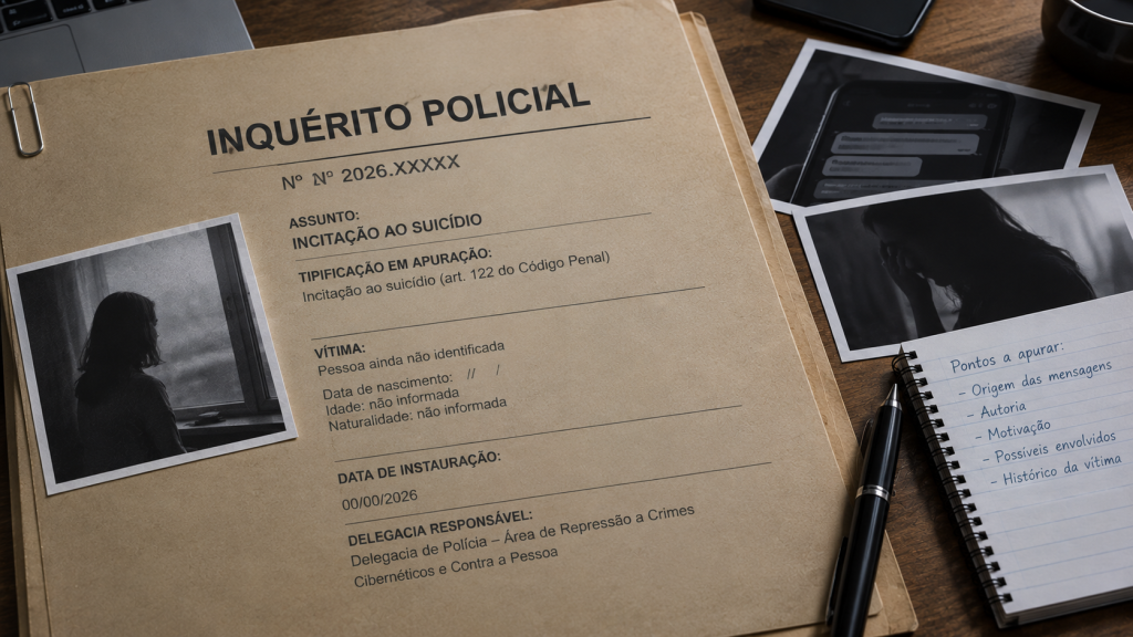 Inquérito aponta violência psicológica e investiga possível induzimento ao suicídio