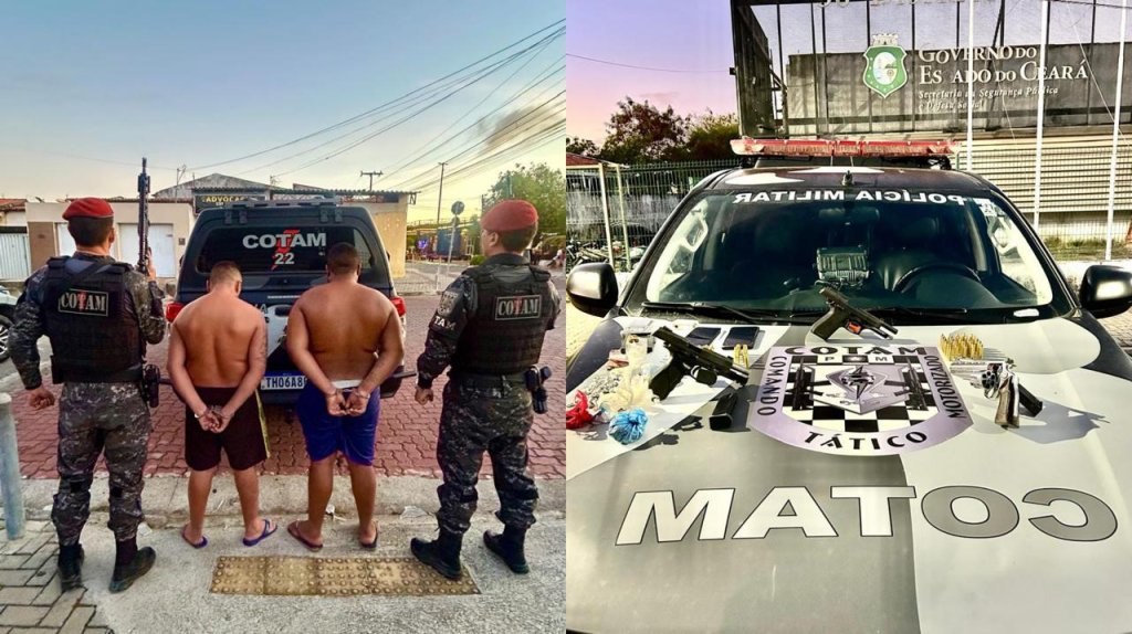Dois homens são presos com três armas e drogas durante ação do Cotam no Curió