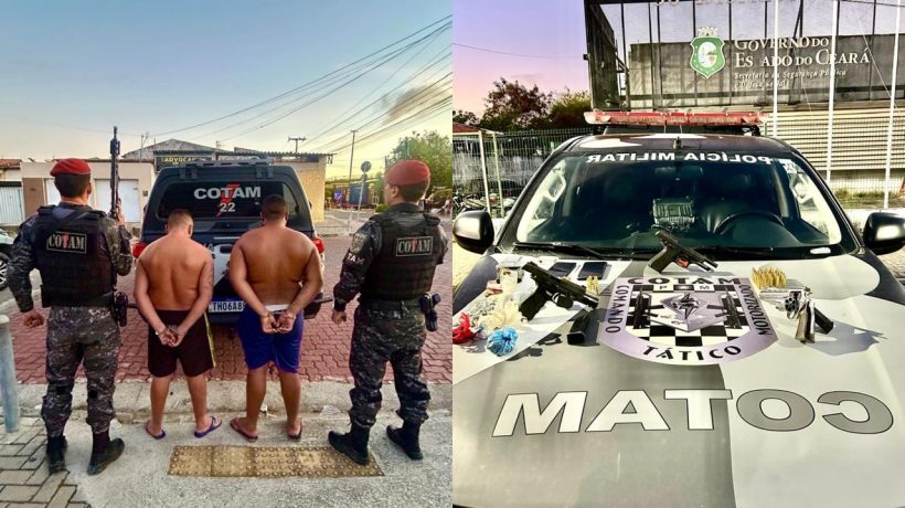 Dois homens são presos com três armas e drogas durante ação do Cotam no Curió