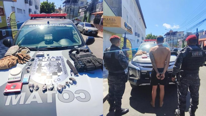 Homem é preso por tráfico de drogas no bairro Floresta, em Fortaleza