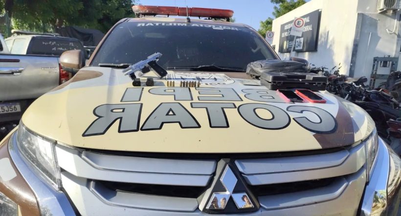 PMCE prende suspeito de ameaçar comerciantes e porte de arma de fogo em Coreaú